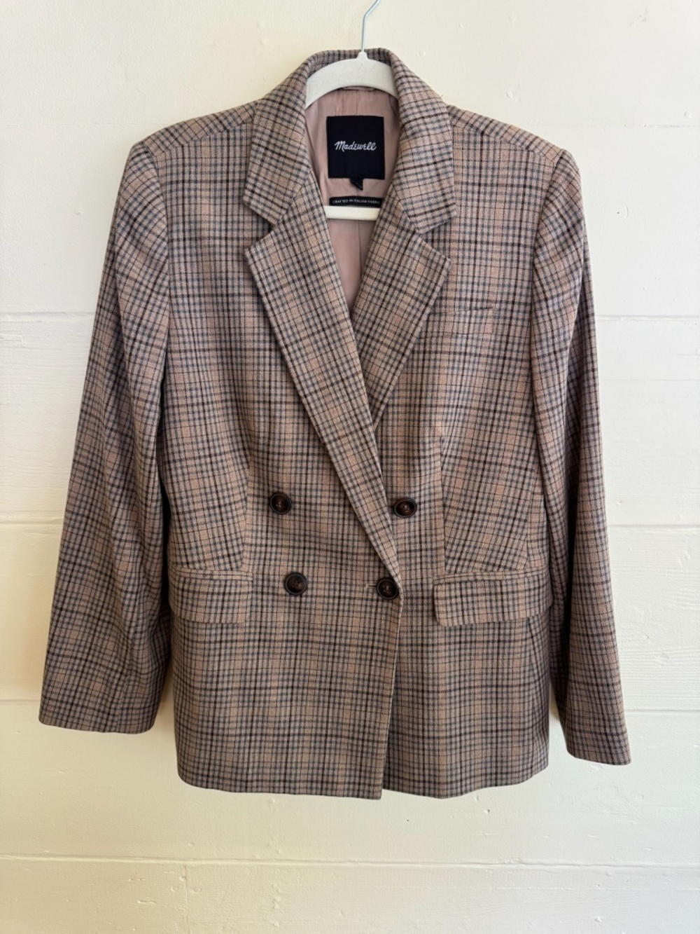 Double Breasted Plaid Blazer